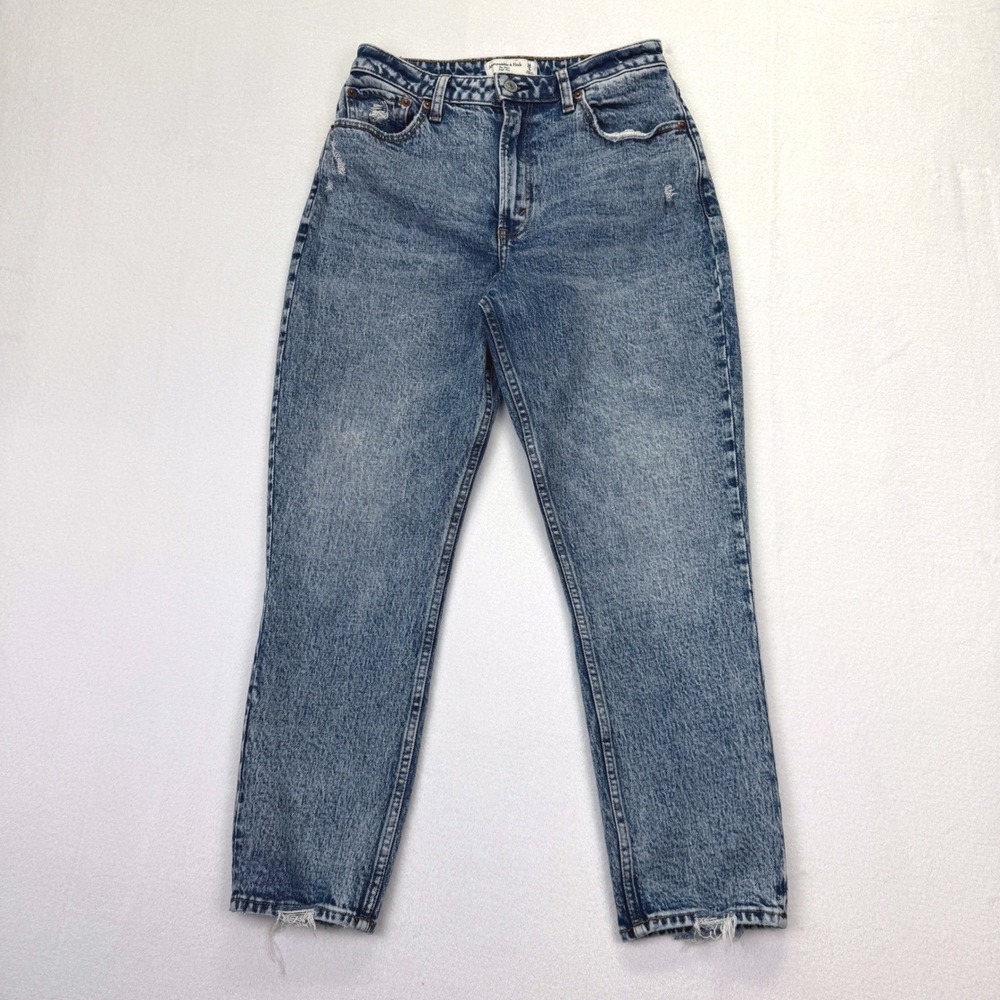 Abercrombie & Fitch Mom Jeans Womens 28/6R Blue Acid Wash Curve Love High Rise